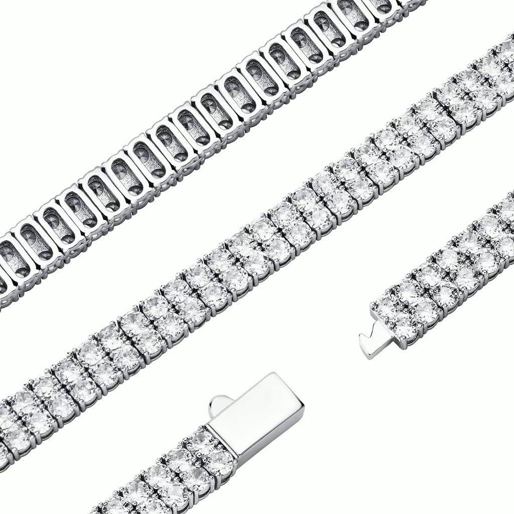 STERLING SILVER MEN'S TENNIS CHAIN NECKLACE