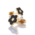 TWO TONE CLOVER FLOWER CUFFLINKS
