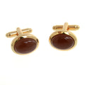 GOLD PLATED RED OPAL CUFFLINKS