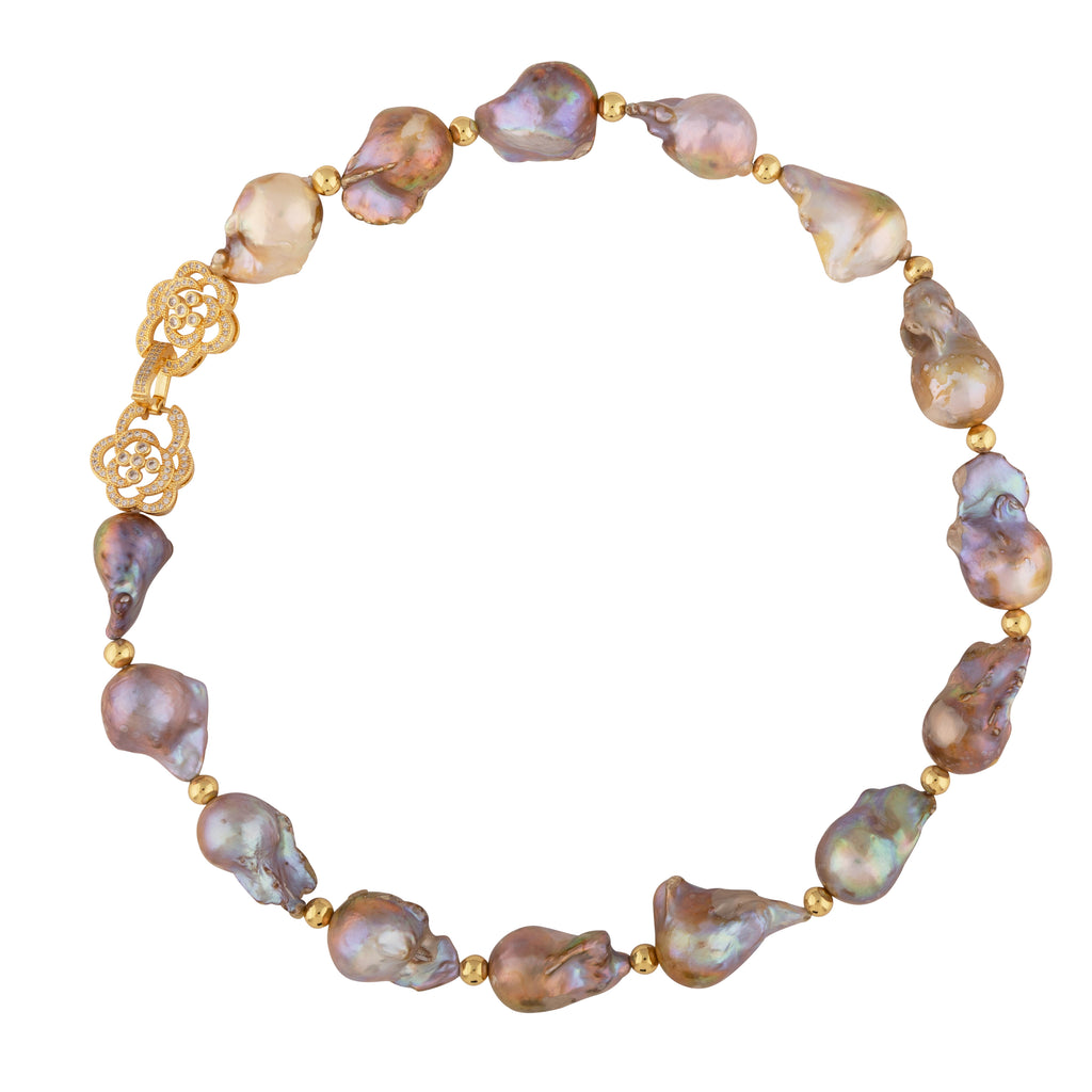 BAROQUE LAVENDER KESHI PEARL NECKLACE