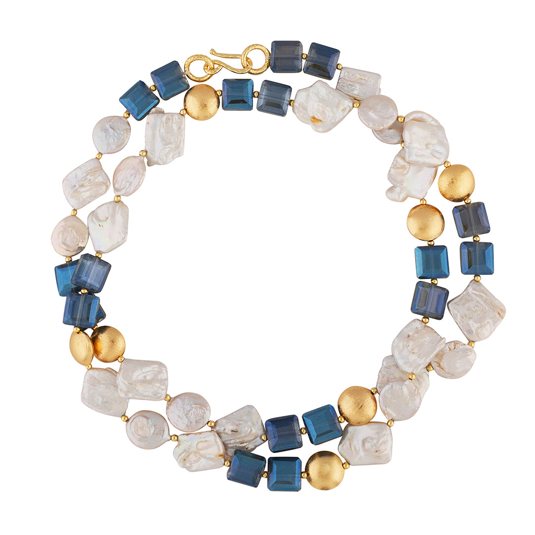 COIN PEARL GOLD GILDED NECKLACE