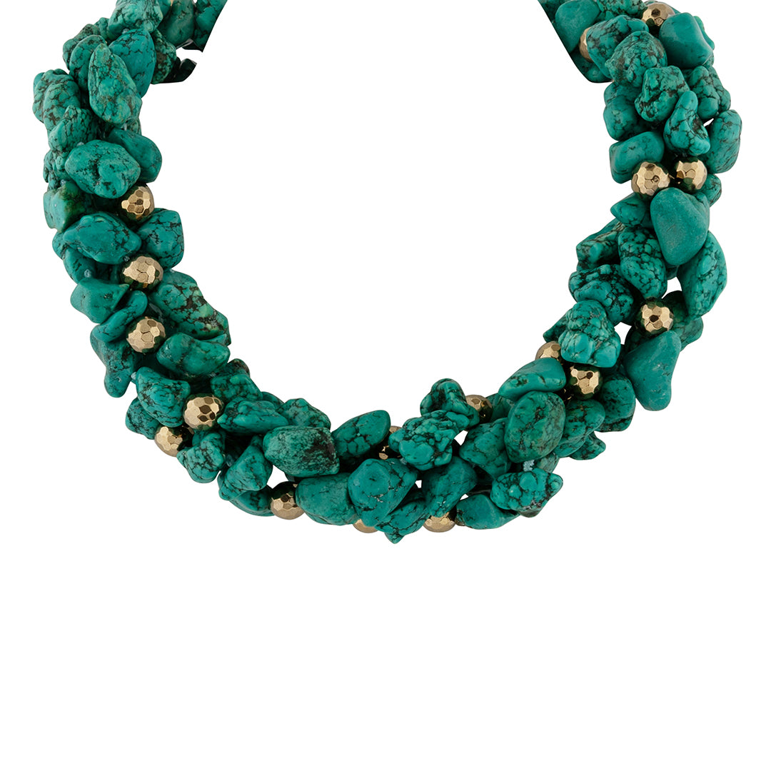 GREEN BAROQUE TURQUOISE MULTI-STRAND NECKLACE