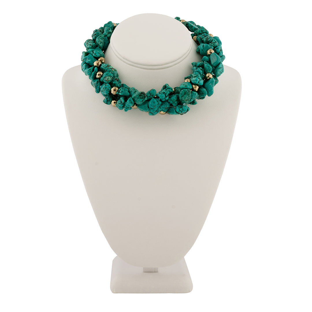 GREEN BAROQUE TURQUOISE MULTI-STRAND NECKLACE