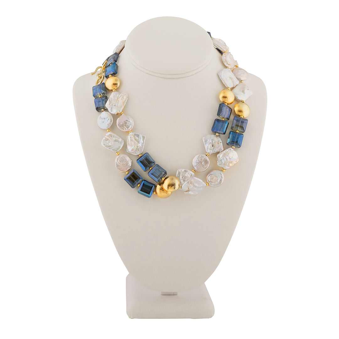 COIN PEARL GOLD GILDED NECKLACE