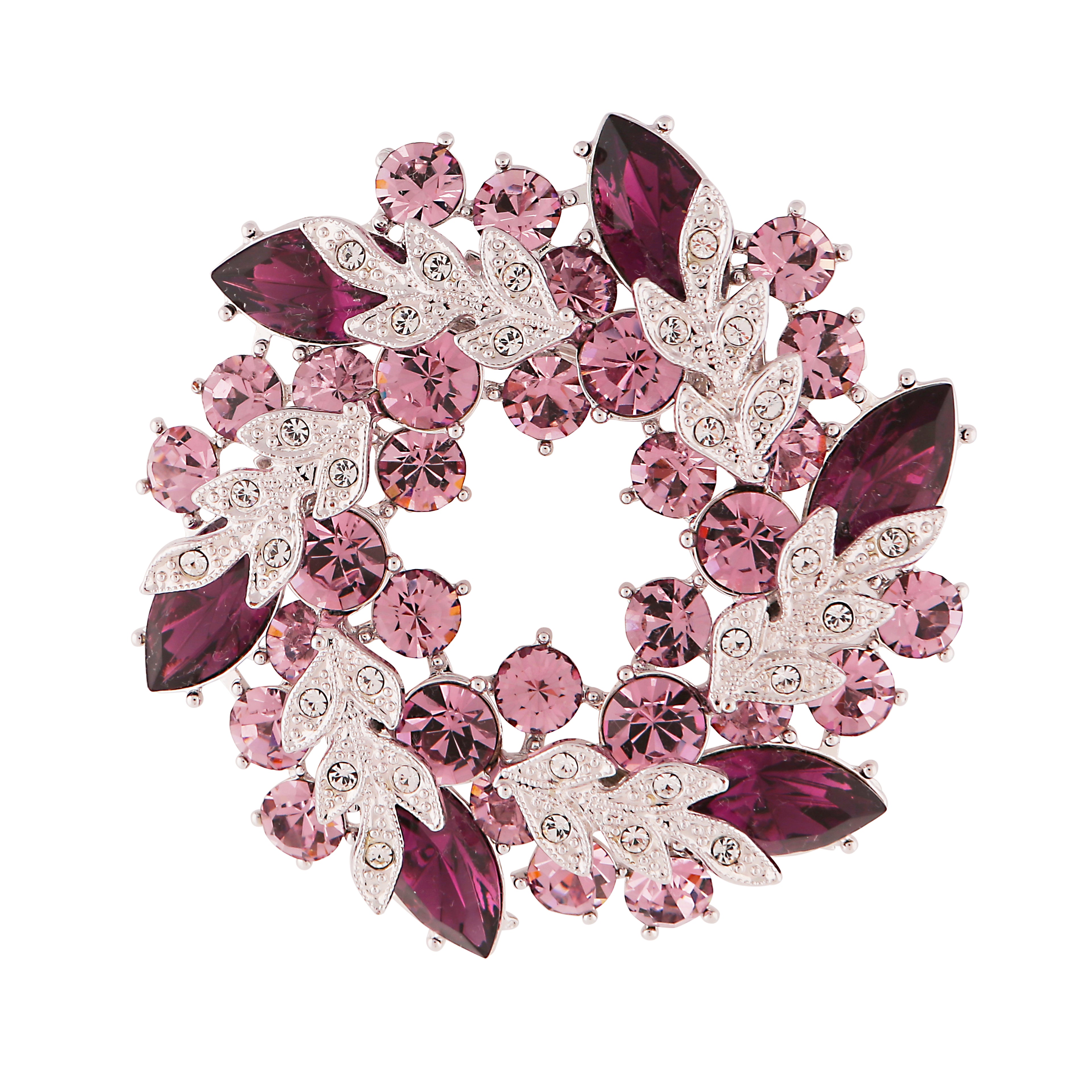 STERLING SILVER WREATH BROOCH