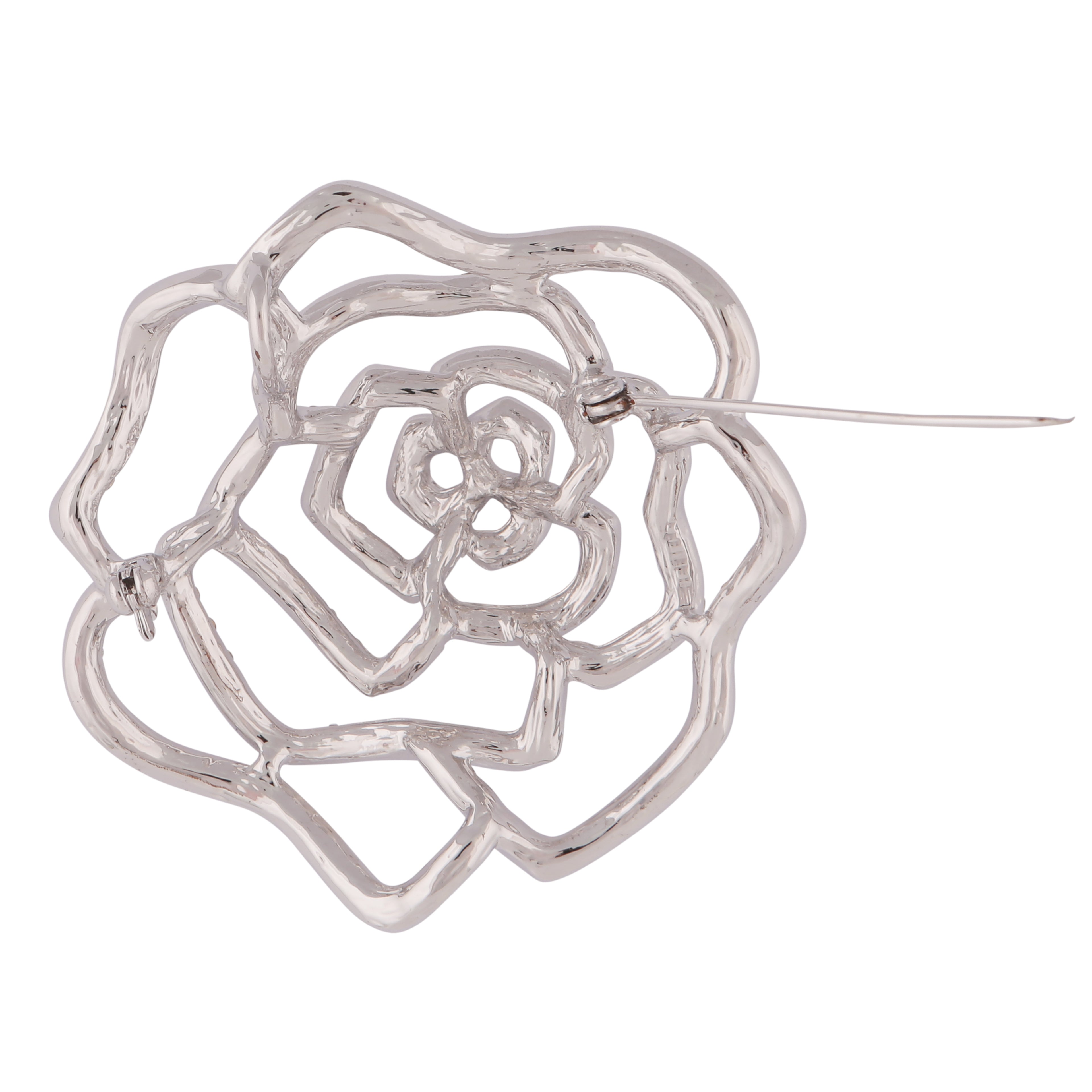 STERLING SILVER FLOWER BROOCH