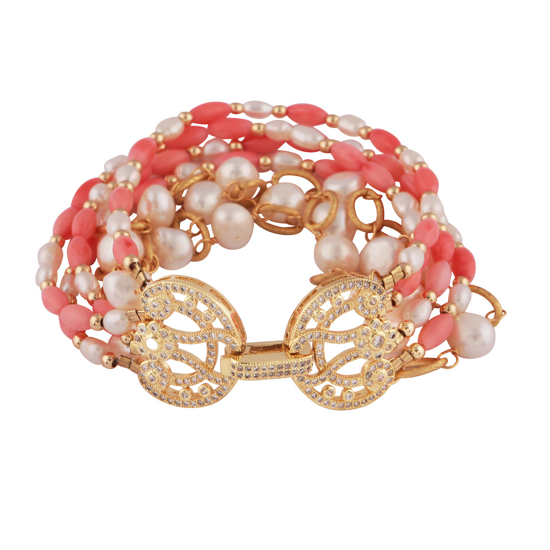 PINK CORAL MULTI-STRAND BRACELET