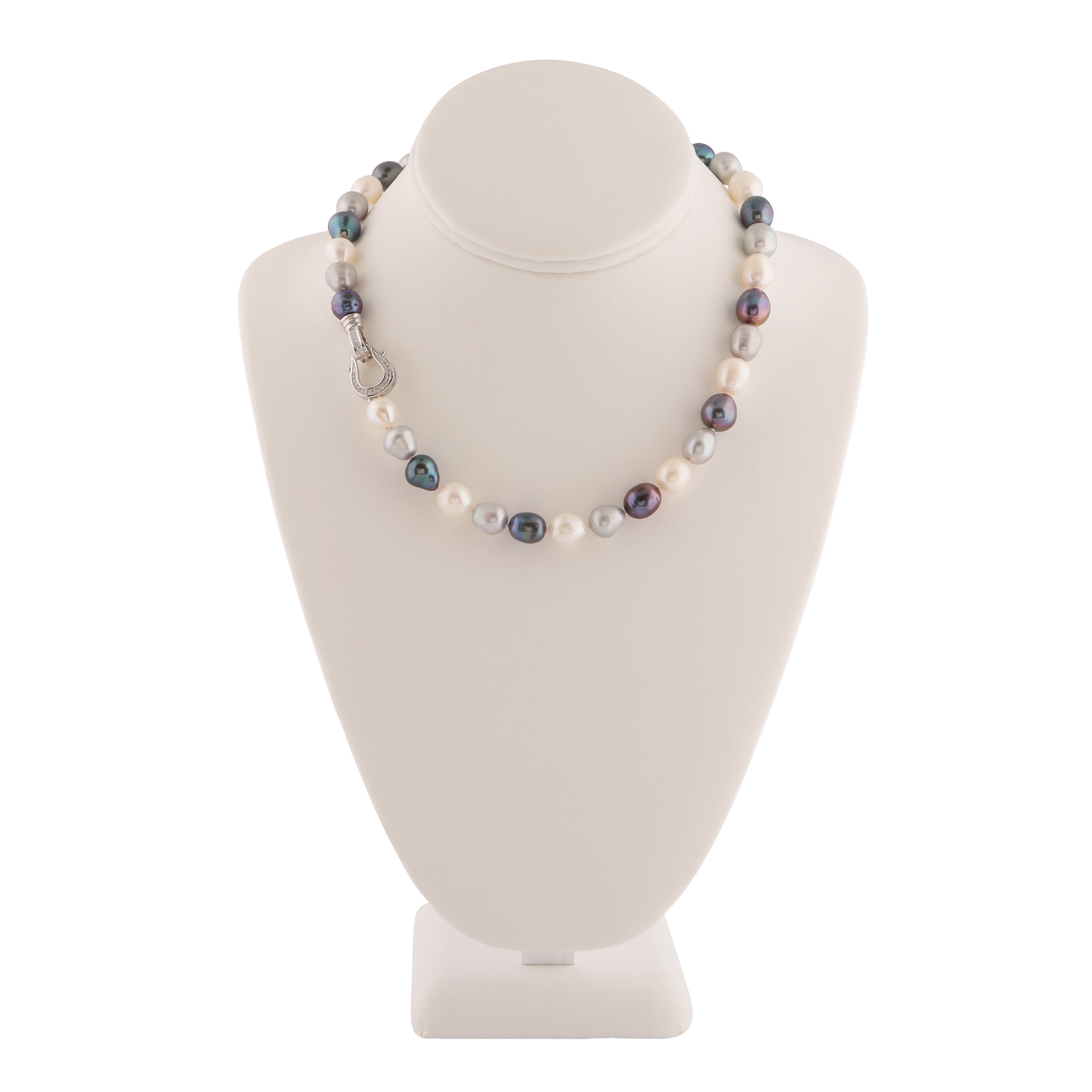 MULTI GREY FRESHWATER PEARL CHOKER NECKLACE