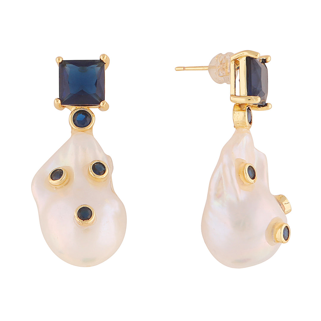 BAROQUE KESHI PEARL DROP EARRINGS