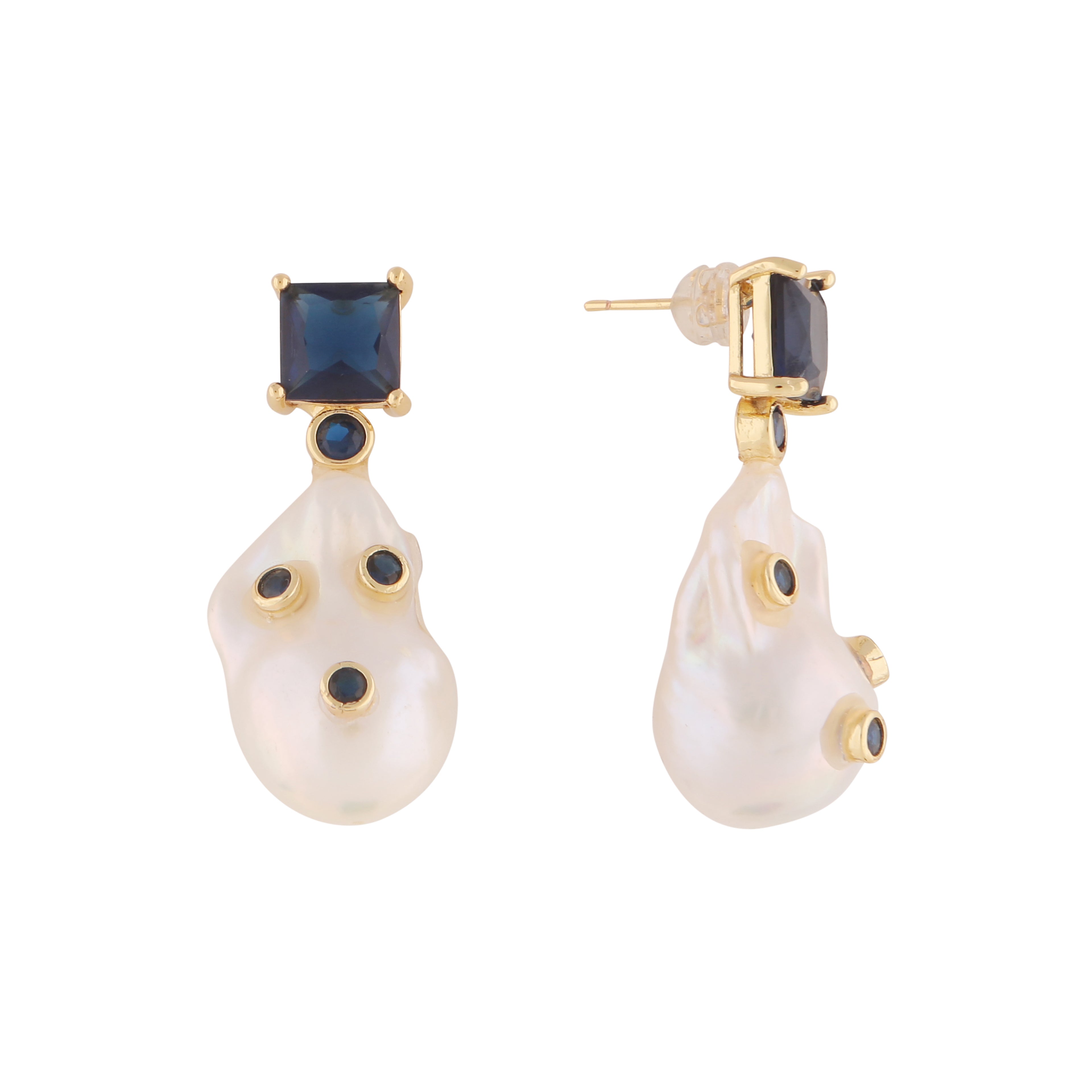 BAROQUE KESHI PEARL DROP EARRINGS