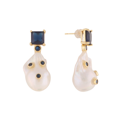 BAROQUE KESHI PEARL DROP EARRINGS